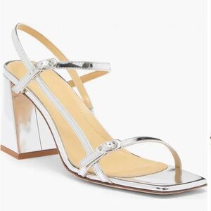Aeyde brand new silver block heel (never worn)